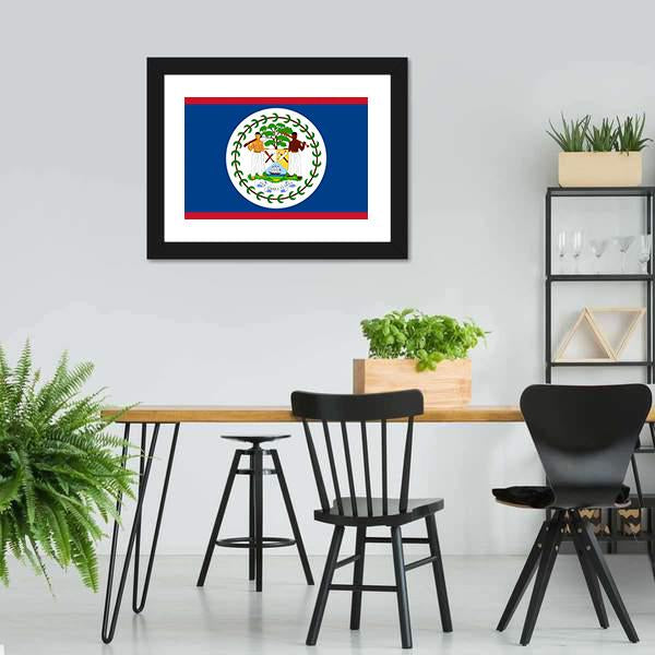 Flag Of Belize Canvas Wall Art-5 Horizontal-Gallery Wrap-22" x 12"-Tiaracle