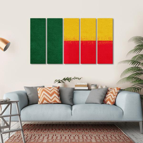 Flag Of Benin Canvas Wall Art-5 Horizontal-Gallery Wrap-22" x 12"-Tiaracle