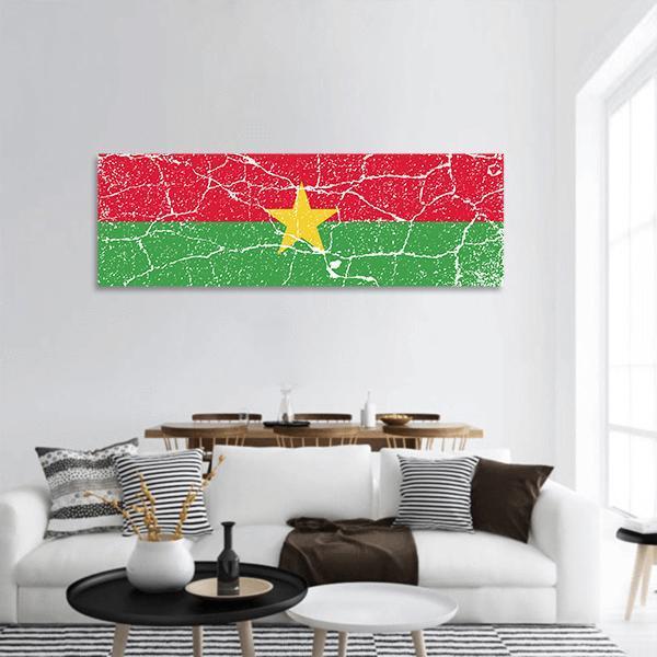 Flag Of Burkina Faso Panoramic Canvas Wall Art-1 Piece-36" x 12"-Tiaracle