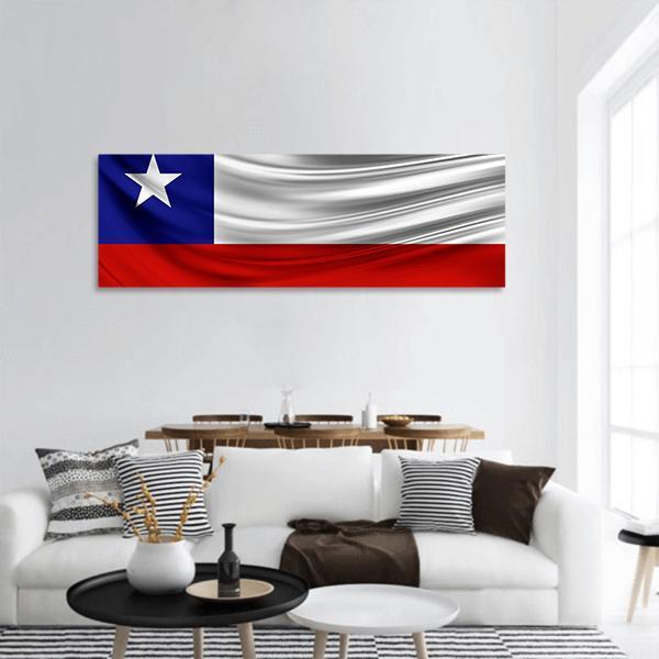 Chile Flag Panoramic Canvas Wall Art-1 Piece-36" x 12"-Tiaracle