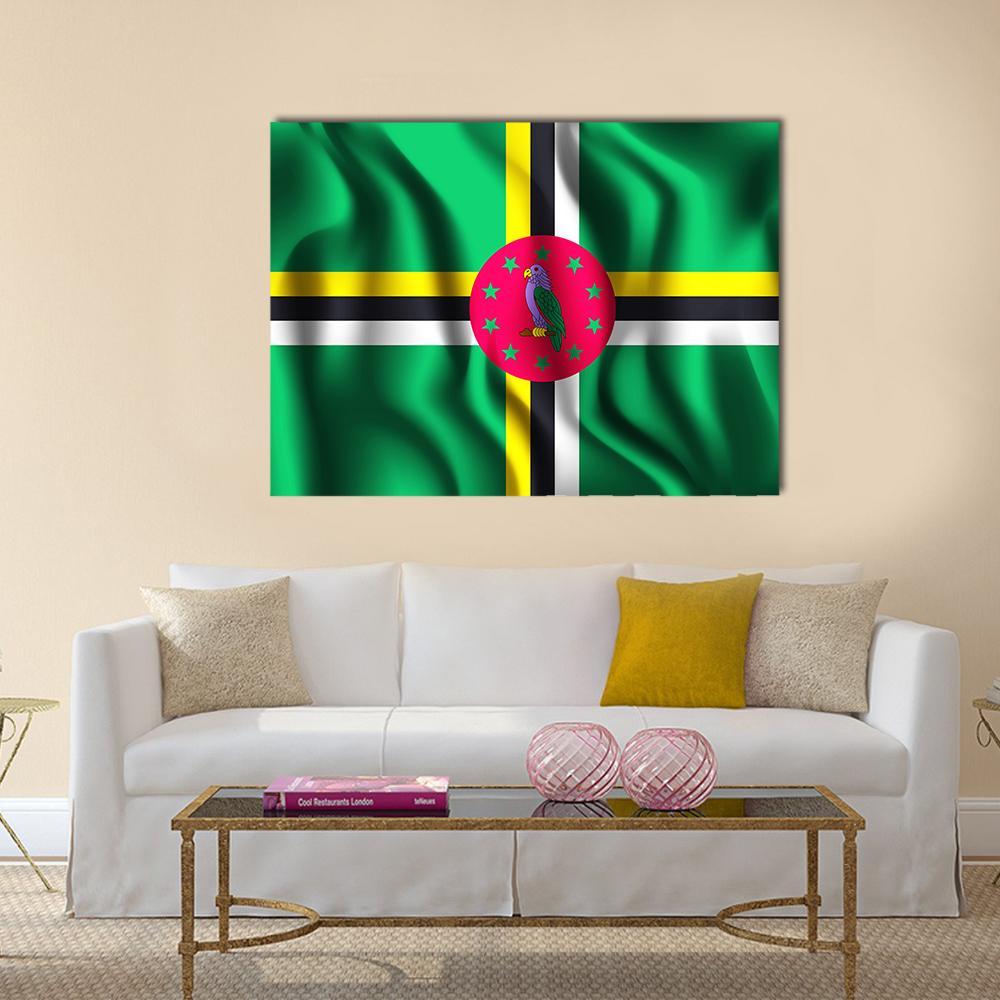 Flag Of Dominica Canvas Wall Art-1 Piece-Gallery Wrap-36" x 24"-Tiaracle