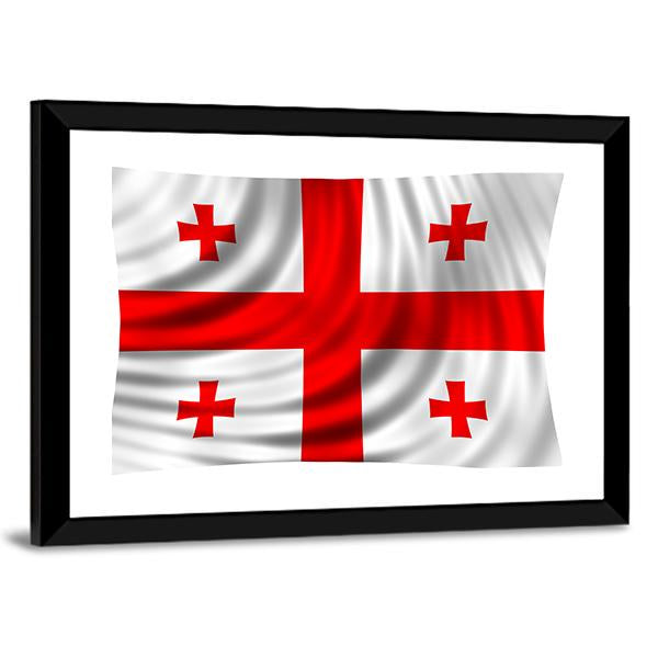 Flag Of Georgia Canvas Wall Art-3 Horizontal-Gallery Wrap-25" x 16"-Tiaracle