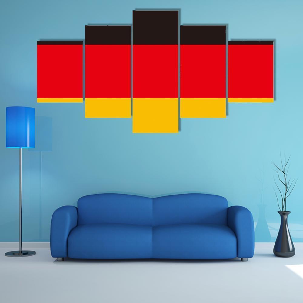 Flag Of Germany Canvas Wall Art-5 Star-Gallery Wrap-62" x 32"-Tiaracle