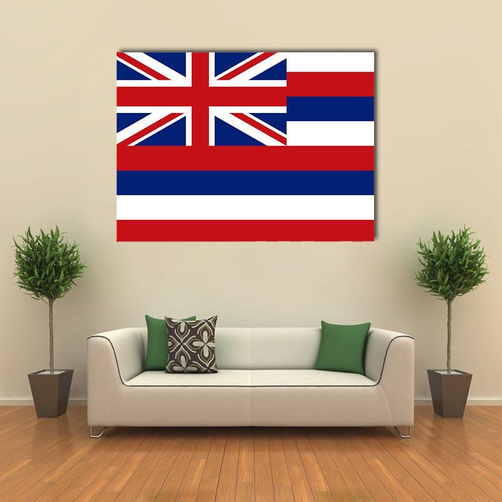 Flag Of Hawaii Canvas Wall Art-1 Piece-Gallery Wrap-48" x 32"-Tiaracle