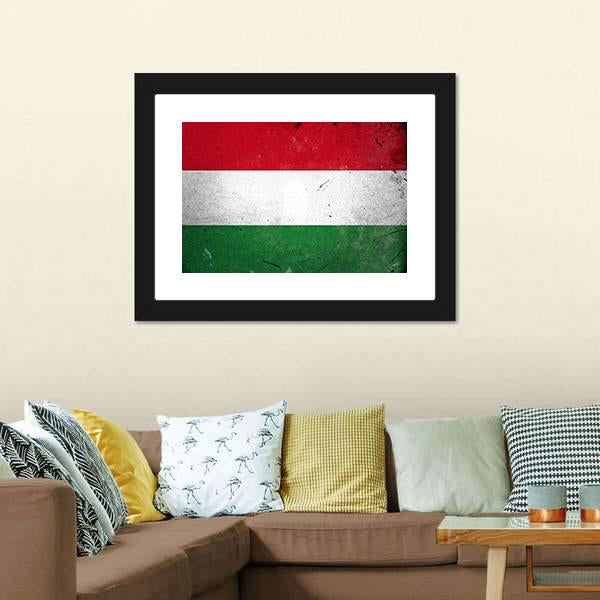 Flag Of Hungary Canvas Wall Art-5 Horizontal-Gallery Wrap-22" x 12"-Tiaracle