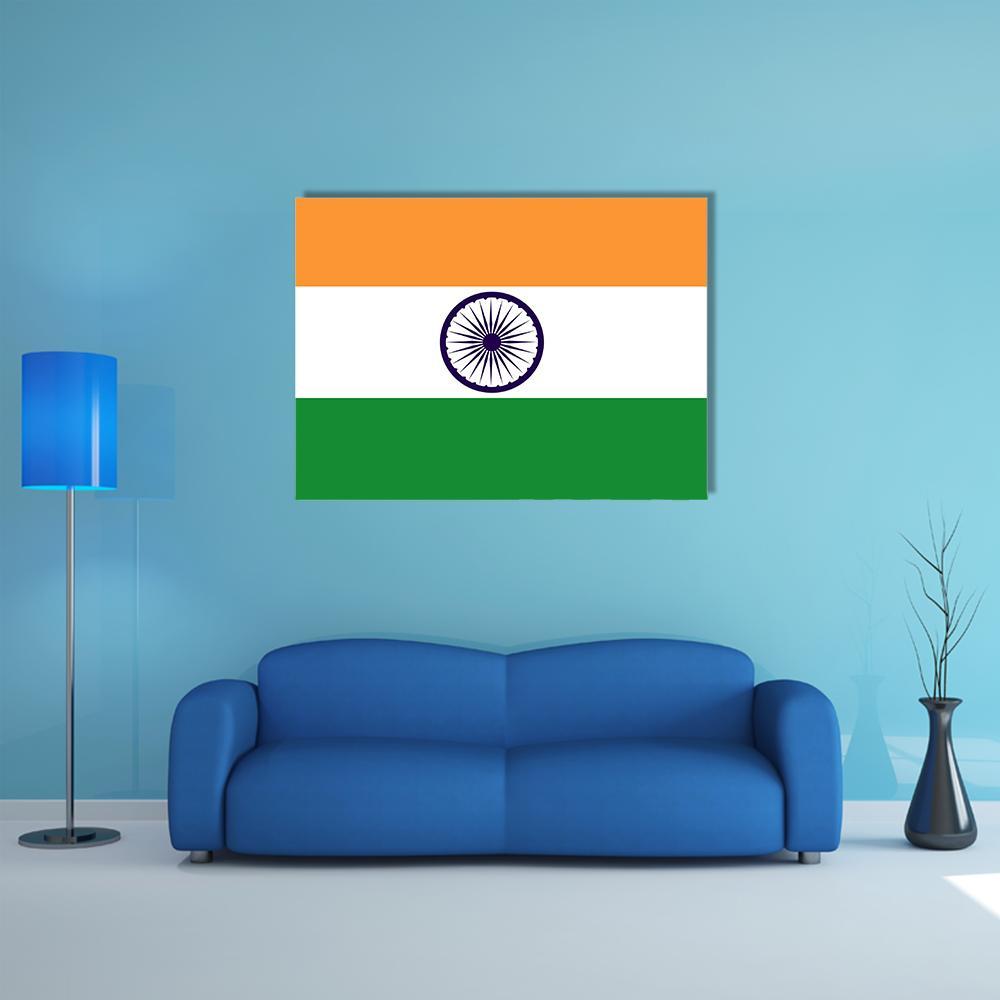 Flag Of India Canvas Wall Art-1 Piece-Gallery Wrap-36" x 24"-Tiaracle