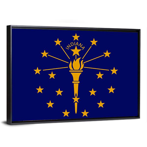 Flag Of Indiana Canvas Wall Art-5 Horizontal-Gallery Wrap-22" x 12"-Tiaracle