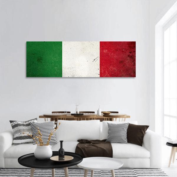 Flag Of Italy Panoramic Canvas Wall Art-1 Piece-36" x 12"-Tiaracle