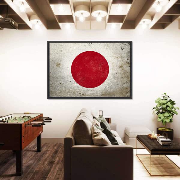 Flag Of Japan Canvas Wall Art-5 Horizontal-Gallery Wrap-22" x 12"-Tiaracle