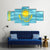 Flag Of Kazakhstan Canvas Wall Art-5 Star-Gallery Wrap-62" x 32"-Tiaracle