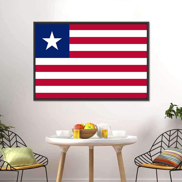 Flag Of Liberia Canvas Wall Art-3 Horizontal-Gallery Wrap-25" x 16"-Tiaracle