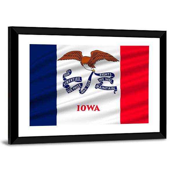 Flag Of Lowa Canvas Wall Art-5 Horizontal-Gallery Wrap-22" x 12"-Tiaracle