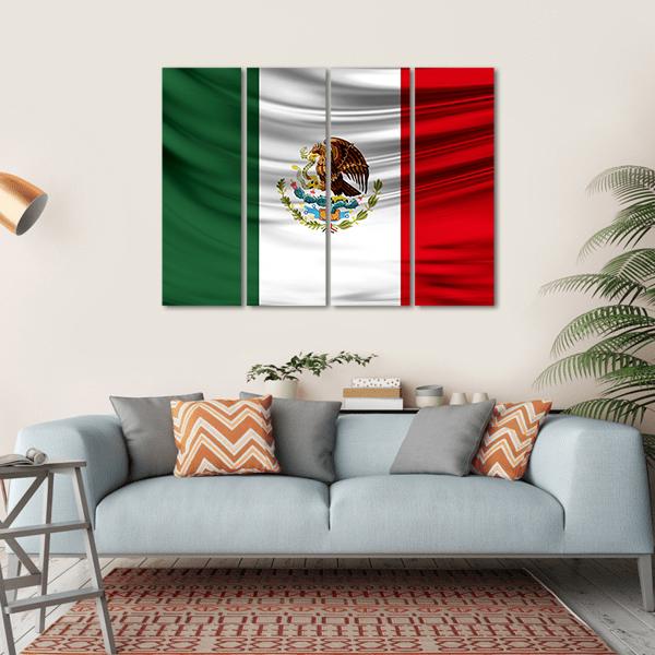 Flag Of Mexico Canvas Wall Art-4 Horizontal-Gallery Wrap-34" x 24"-Tiaracle