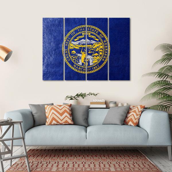 Flag Of Nebraska Canvas Wall Art-4 Horizontal-Gallery Wrap-34" x 24"-Tiaracle
