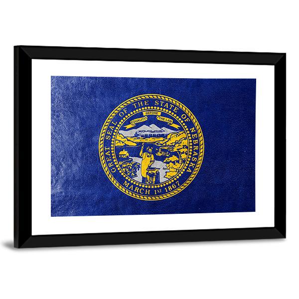 Flag Of Nebraska Canvas Wall Art-5 Horizontal-Gallery Wrap-22" x 12"-Tiaracle