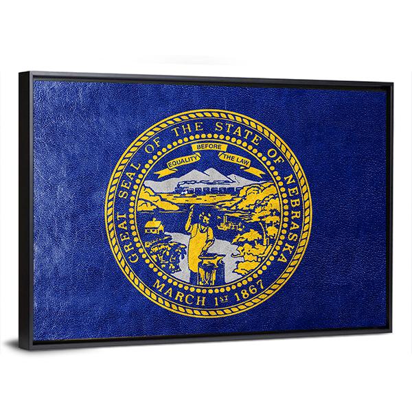Flag Of Nebraska Canvas Wall Art-5 Horizontal-Gallery Wrap-22" x 12"-Tiaracle