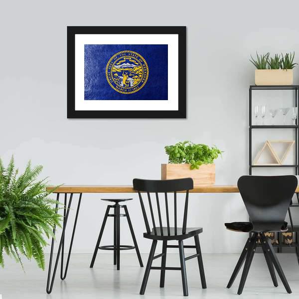 Flag Of Nebraska Canvas Wall Art-3 Horizontal-Gallery Wrap-25" x 16"-Tiaracle