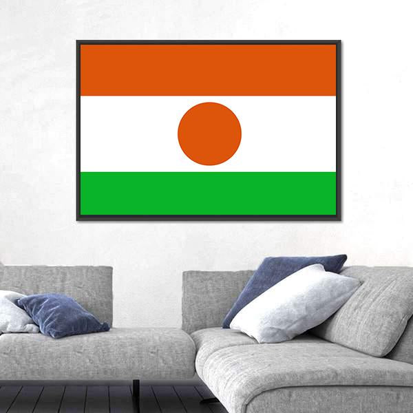 Flag Of Niger Canvas Wall Art-1 Piece-Floating Frame-36" x 24"-Tiaracle