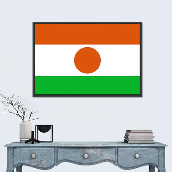 Flag Of Niger Canvas Wall Art-5 Horizontal-Gallery Wrap-22" x 12"-Tiaracle