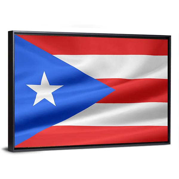 Flag Of Puerto Rico Canvas Wall Art-5 Horizontal-Gallery Wrap-22" x 12"-Tiaracle