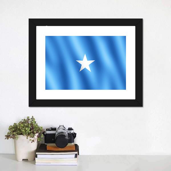 Flag Of Somalia Canvas Wall Art-1 Piece-Framed Print-20" x 16"-Tiaracle