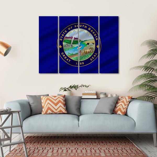 Flag Of South Dakota Canvas Wall Art-4 Horizontal-Gallery Wrap-34" x 24"-Tiaracle