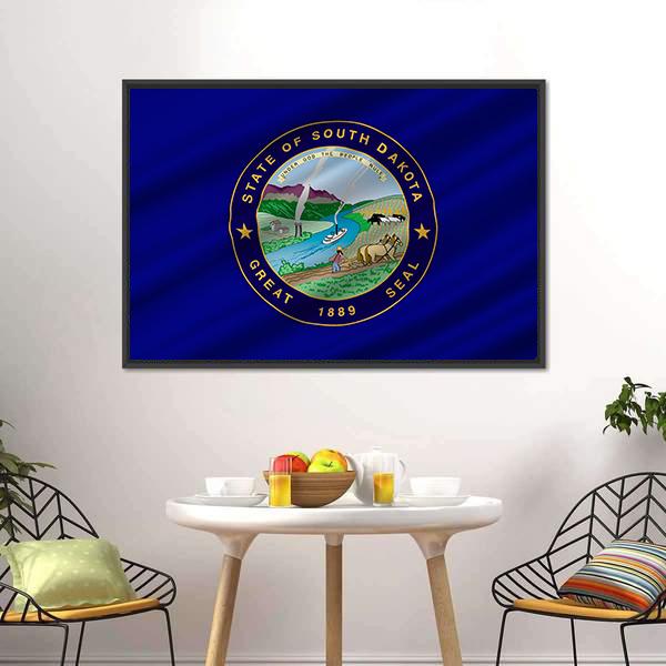 Flag Of South Dakota Canvas Wall Art-3 Horizontal-Gallery Wrap-25" x 16"-Tiaracle