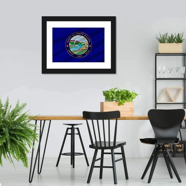 Flag Of South Dakota Canvas Wall Art-3 Horizontal-Gallery Wrap-25" x 16"-Tiaracle