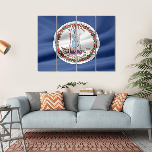Flag Of Virginia Canvas Wall Art-4 Horizontal-Gallery Wrap-34" x 24"-Tiaracle