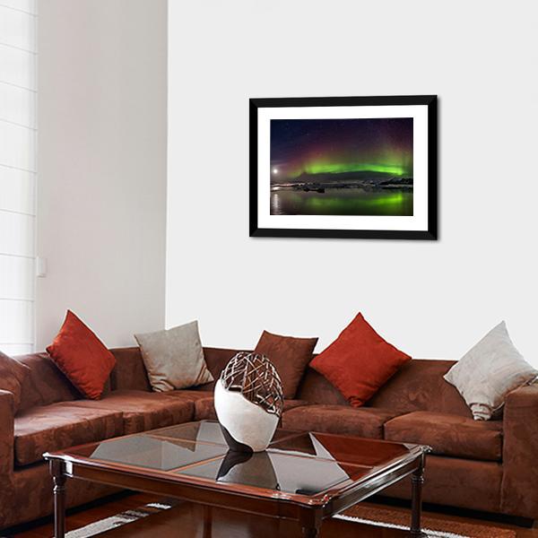 Flash Of Aurora Polaris Panoramic Canvas Wall Art-1 Piece-36" x 12"-Tiaracle