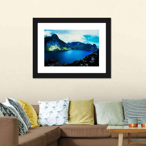 Flat Water In Quite Fjord Canvas Wall Art-5 Horizontal-Gallery Wrap-22" x 12"-Tiaracle