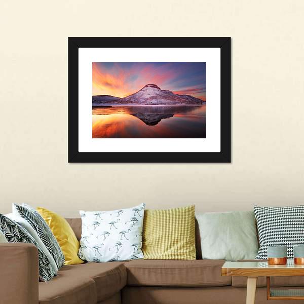 Flatiron Reservoir In Winter Canvas Wall Art-5 Horizontal-Gallery Wrap-22" x 12"-Tiaracle
