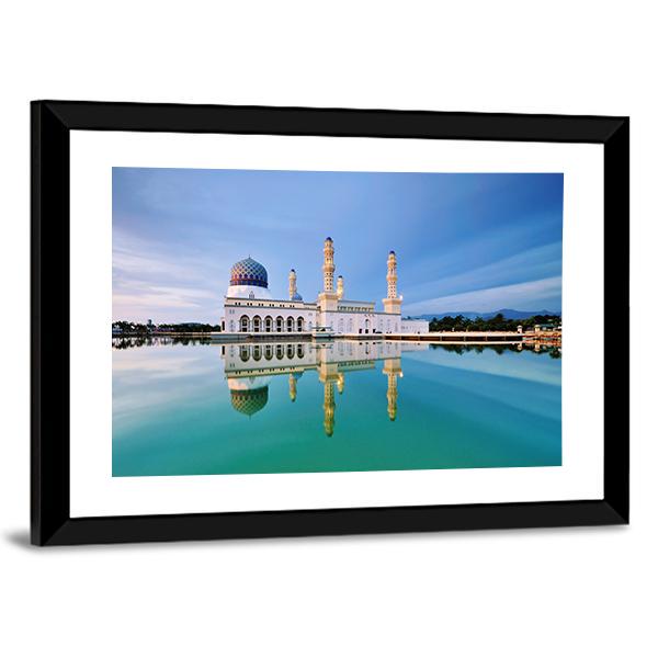 Floating Mosque Malaysia Canvas Wall Art-3 Horizontal-Gallery Wrap-25" x 16"-Tiaracle