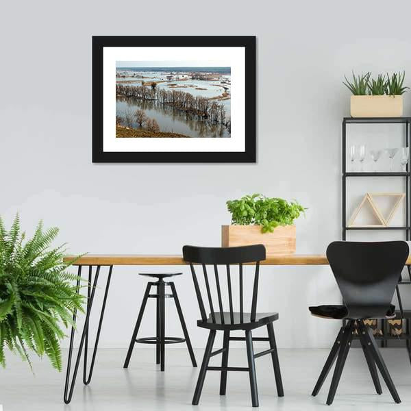 Flooded Trees & Donets River Canvas Wall Art-3 Horizontal-Gallery Wrap-25" x 16"-Tiaracle