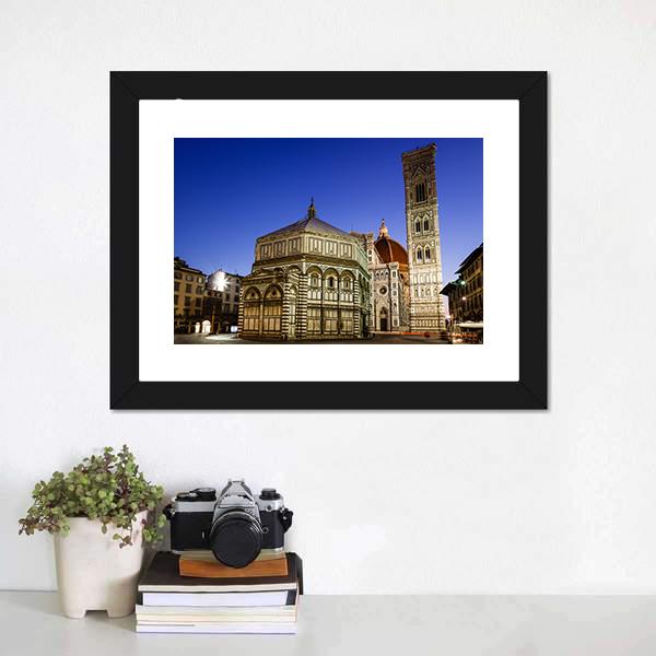Florence Cathedral Duomo Canvas Wall Art-1 Piece-Framed Print-20" x 16"-Tiaracle