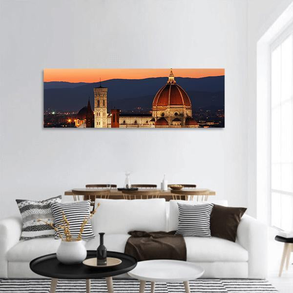 Florence Duomo Cathedral Panoramic Canvas Wall Art-1 Piece-36" x 12"-Tiaracle