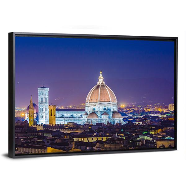 Florence During Evening Hours Canvas Wall Art-3 Horizontal-Gallery Wrap-25" x 16"-Tiaracle
