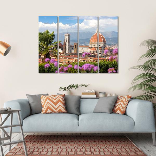 Florence In Spring Canvas Wall Art-4 Horizontal-Gallery Wrap-34" x 24"-Tiaracle