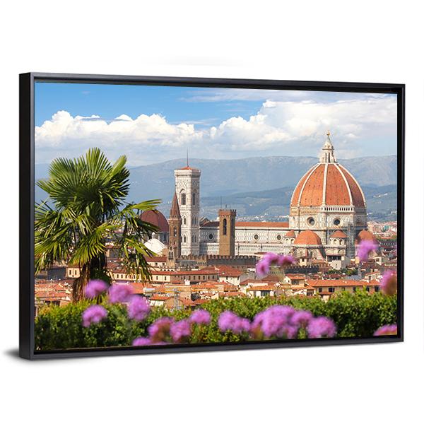 Florence In Spring Canvas Wall Art-5 Horizontal-Gallery Wrap-22" x 12"-Tiaracle