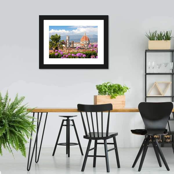 Florence In Spring Canvas Wall Art-3 Horizontal-Gallery Wrap-25" x 16"-Tiaracle