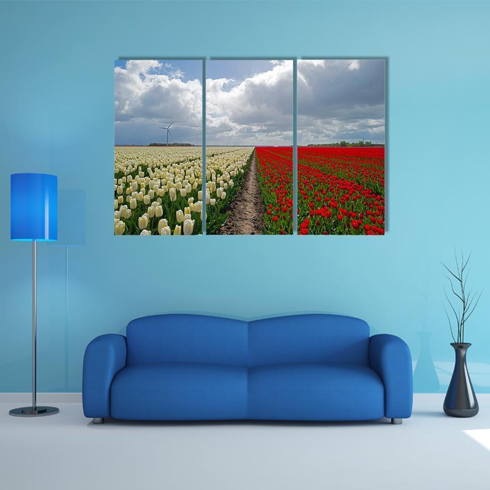 Flowers In Spring Canvas Wall Art-3 Horizontal-Gallery Wrap-37" x 24"-Tiaracle