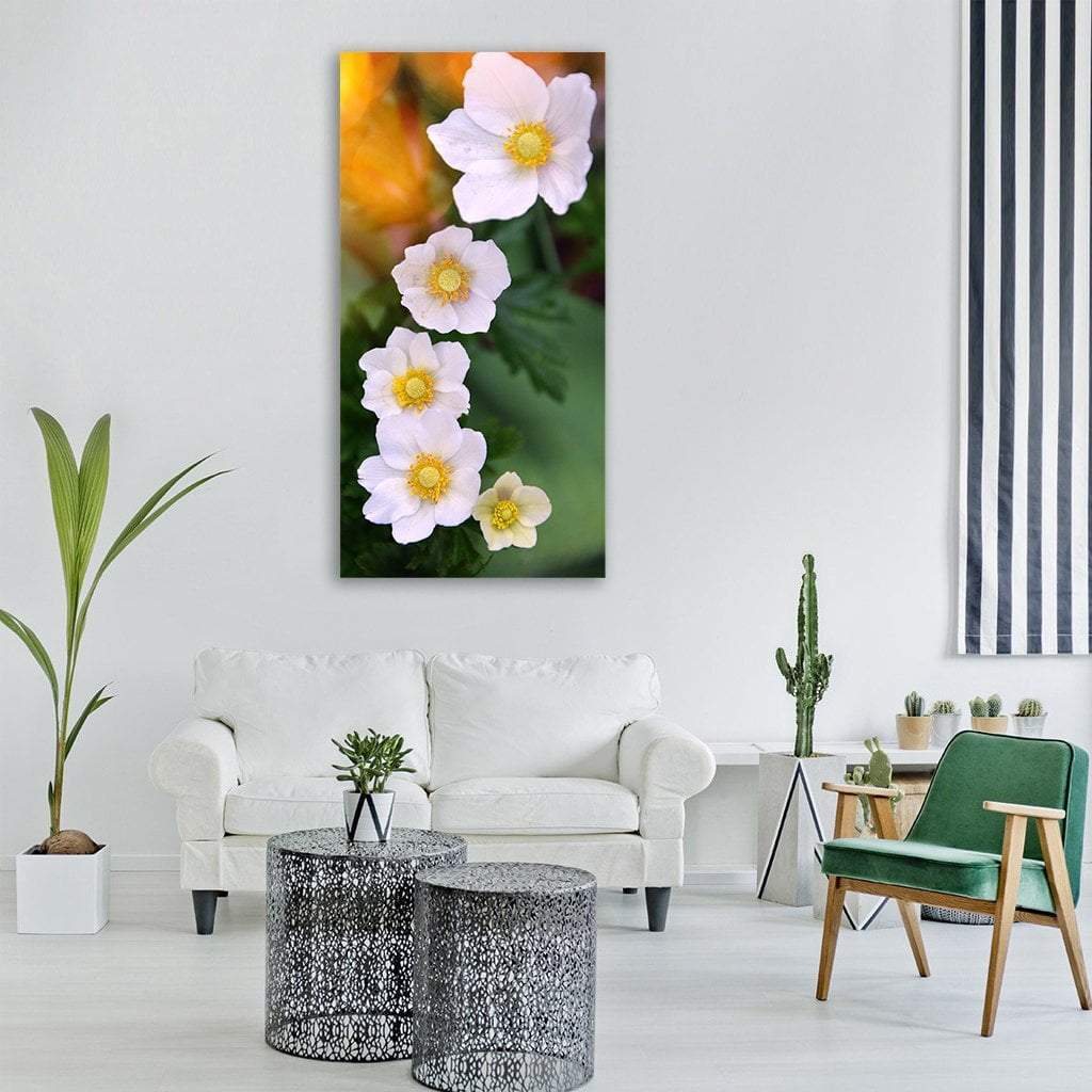 Flowers Petals In Garden Vertical Canvas Wall Art-1 Vertical-Gallery Wrap-12" x 24"-Tiaracle