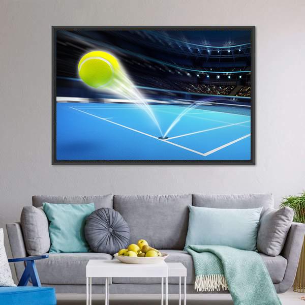 Flying Tennis Ball Canvas Wall Art-5 Horizontal-Gallery Wrap-22" x 12"-Tiaracle