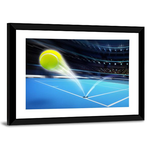 Flying Tennis Ball Canvas Wall Art-5 Horizontal-Gallery Wrap-22" x 12"-Tiaracle