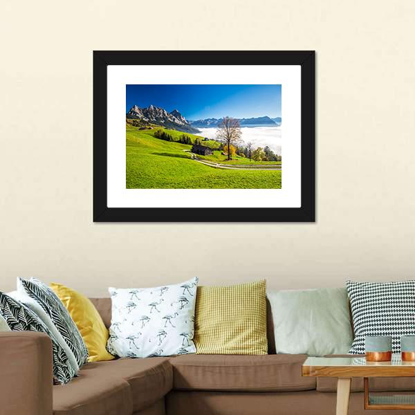 Fog Surrounding Grosser Canvas Wall Art-3 Horizontal-Gallery Wrap-25" x 16"-Tiaracle