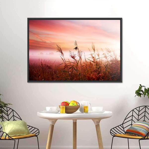 Foggy Landscape Canvas Wall Art-3 Horizontal-Gallery Wrap-25" x 16"-Tiaracle