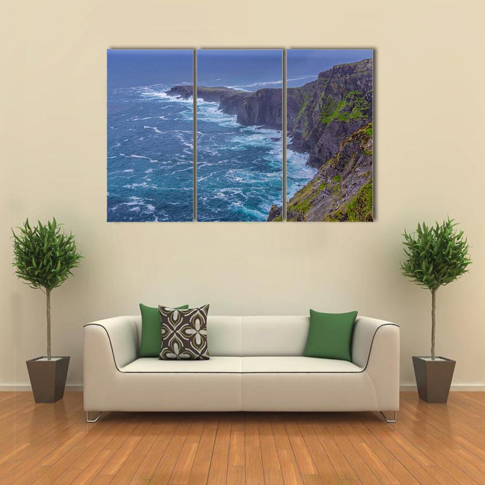 Fogher Cliffs Canvas Wall Art-3 Horizontal-Gallery Wrap-37" x 24"-Tiaracle