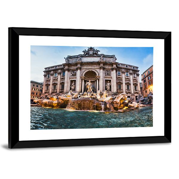 Fontana Trevi Italy Canvas Wall Art-5 Horizontal-Gallery Wrap-22" x 12"-Tiaracle
