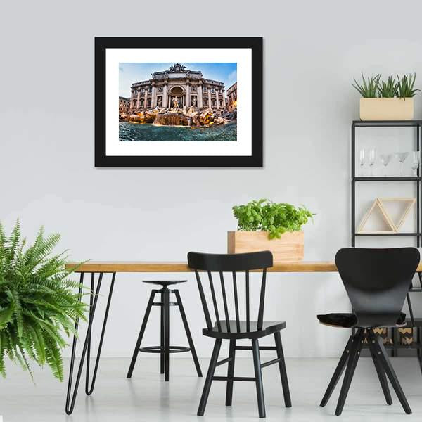 Fontana Trevi Italy Canvas Wall Art-3 Horizontal-Gallery Wrap-25" x 16"-Tiaracle
