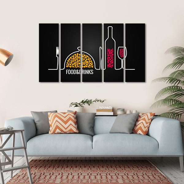 Food And Drink Menu Canvas Wall Art-5 Horizontal-Gallery Wrap-22" x 12"-Tiaracle